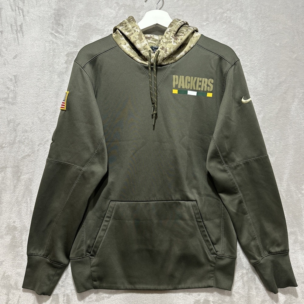 Nike Green Bay Packers Hoodie Salute To Service On Field Dri-Fit Mens Small